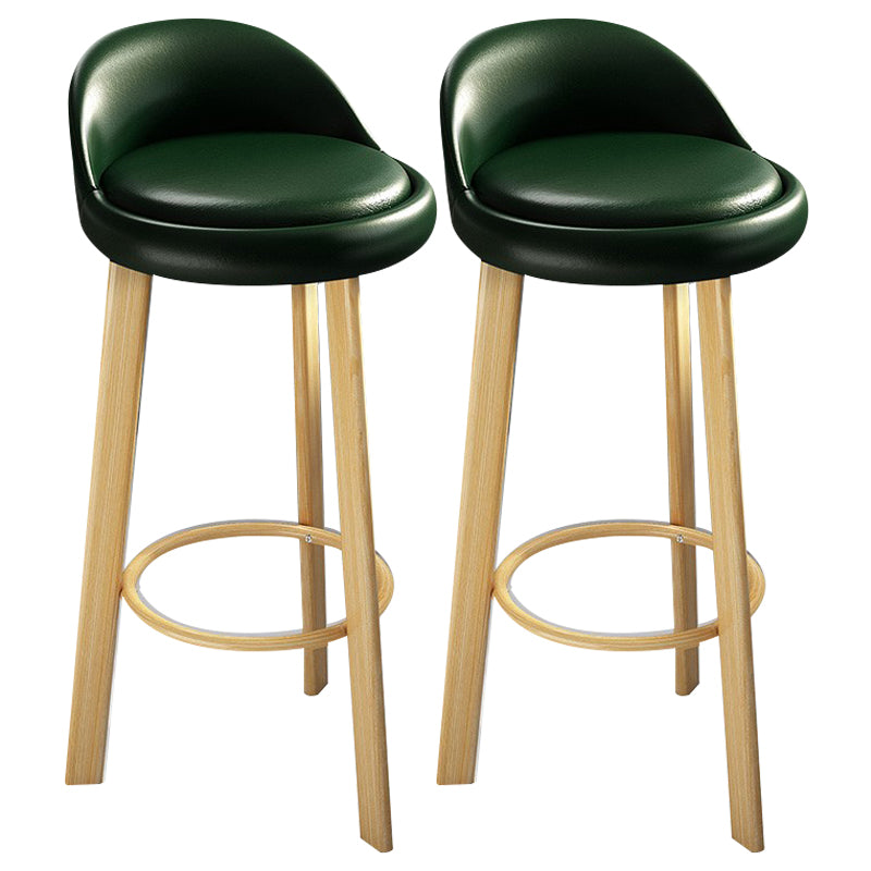 Modern Armless Backrest Counter Stool Steel Cafe Bar Stool with Cushion and Pedal