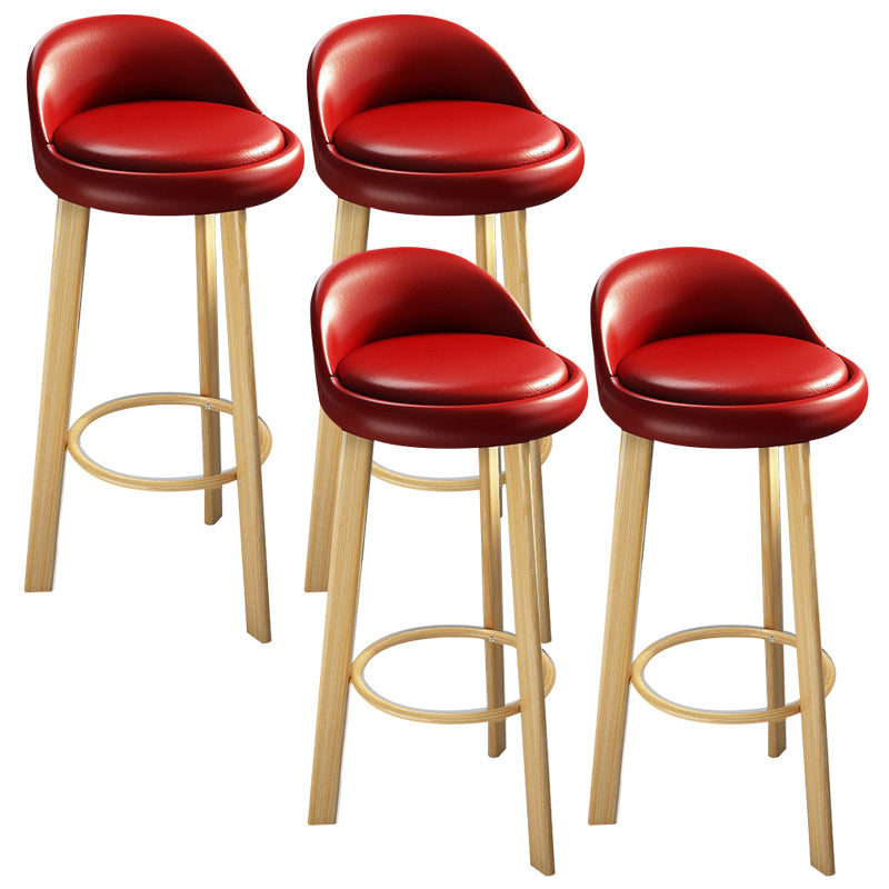 Modern Armless Backrest Counter Stool Steel Cafe Bar Stool with Cushion and Pedal