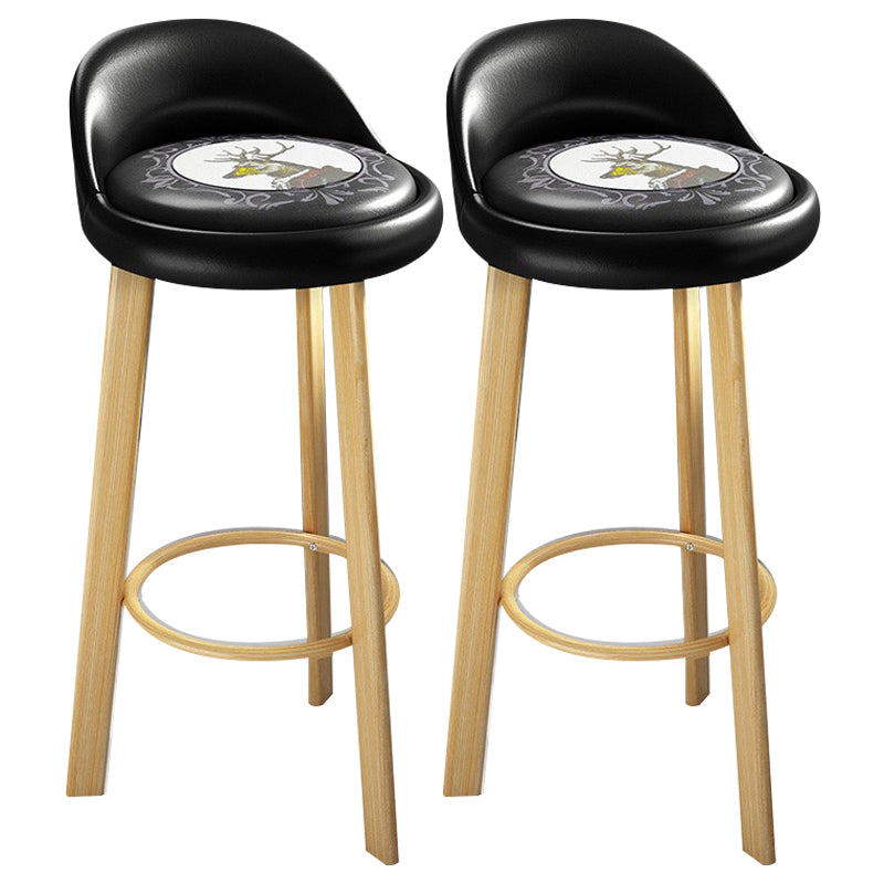 Modern Armless Backrest Counter Stool Steel Cafe Bar Stool with Cushion and Pedal