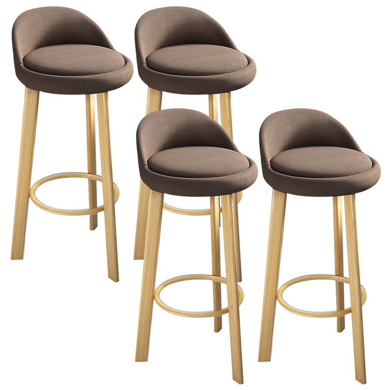 Modern Armless Backrest Counter Stool Steel Cafe Bar Stool with Cushion and Pedal