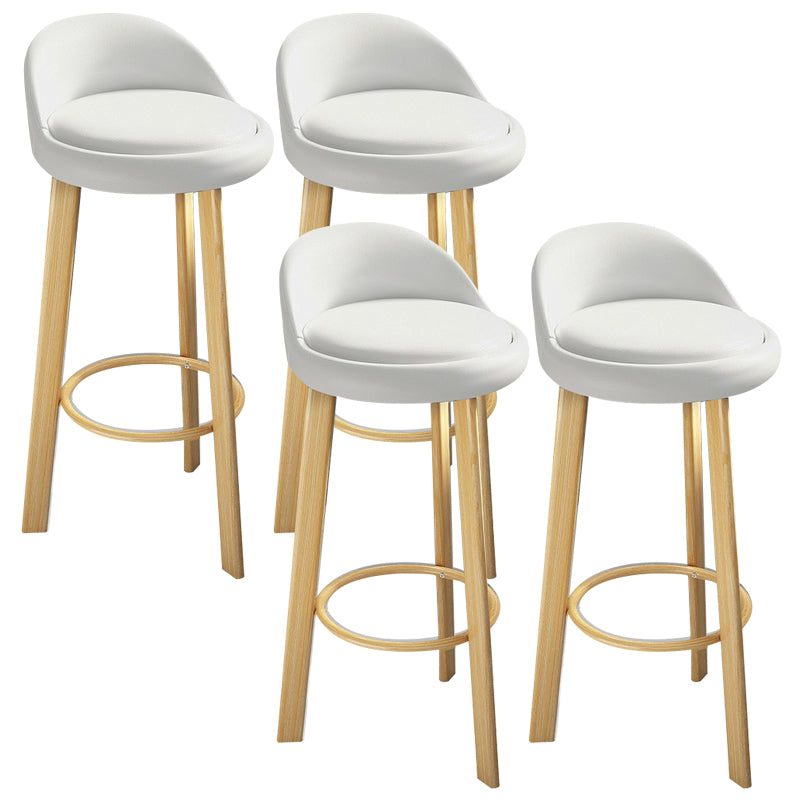 Modern Armless Backrest Counter Stool Steel Cafe Bar Stool with Cushion and Pedal