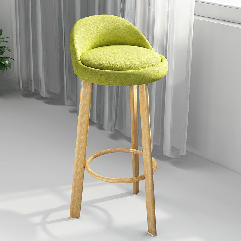 Modern Armless Backrest Counter Stool Steel Cafe Bar Stool with Cushion and Pedal