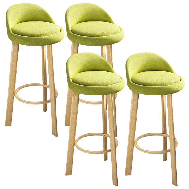 Modern Armless Backrest Counter Stool Steel Cafe Bar Stool with Cushion and Pedal