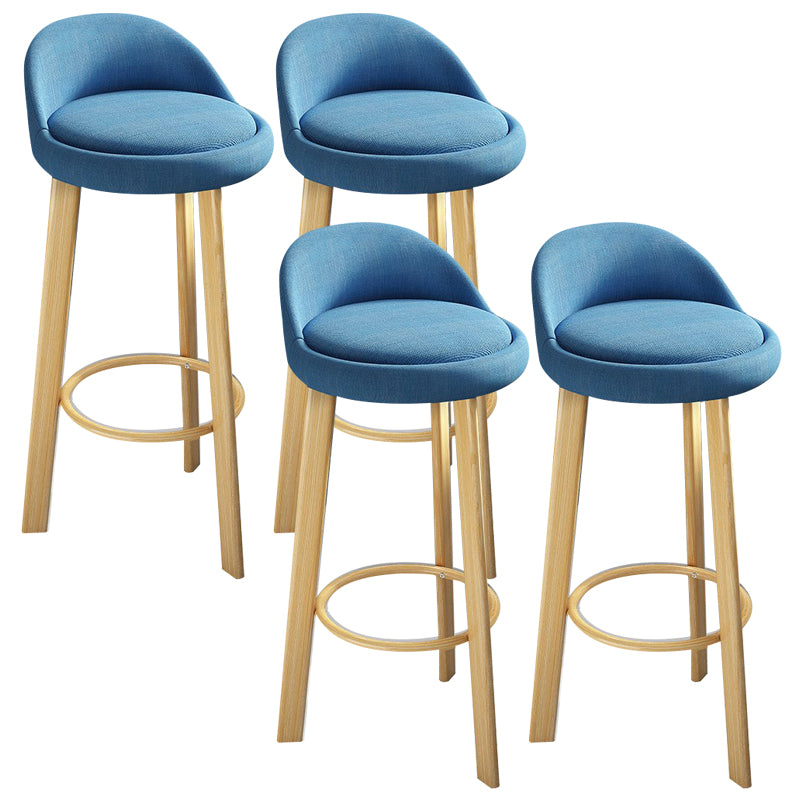 Modern Armless Backrest Counter Stool Steel Cafe Bar Stool with Cushion and Pedal