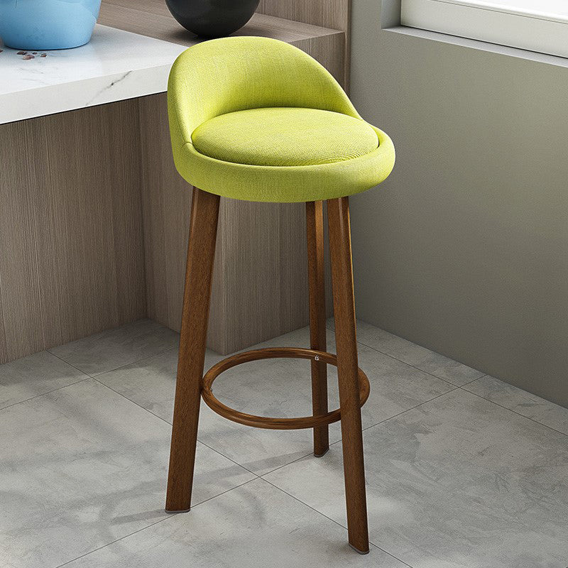 Modern Armless Backrest Counter Stool Steel Cafe Bar Stool with Cushion and Pedal