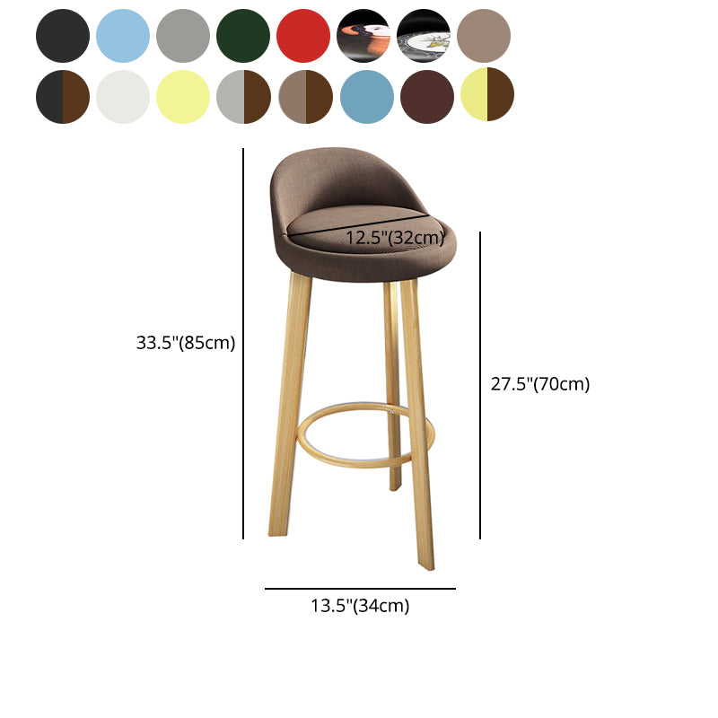 Modern Armless Backrest Counter Stool Steel Cafe Bar Stool with Cushion and Pedal