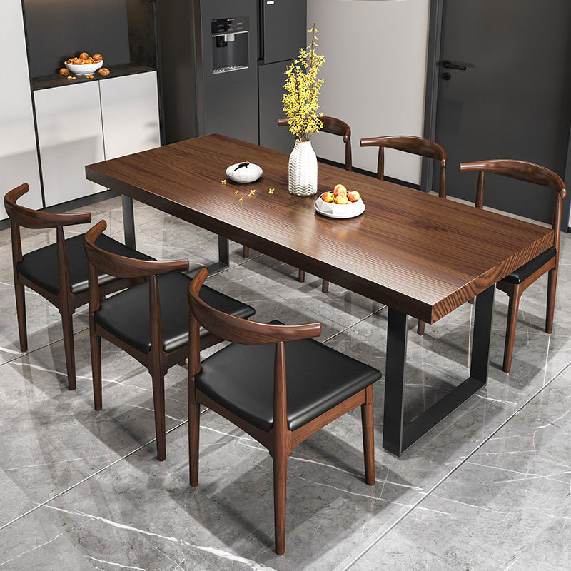 Industrial Style 1/2/3/5/7 Pieces Dining Set Solid Wood Dining Table and Chairs