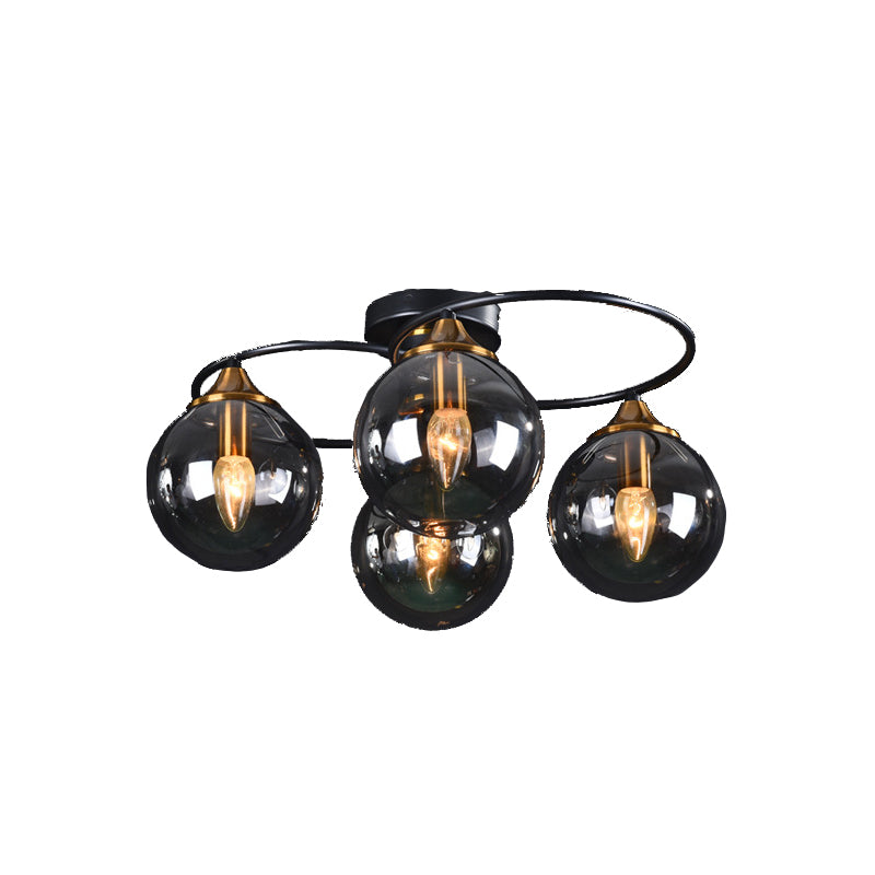 Contemporary Globe Flush Light Fixture Glass Flush Mount Ceiling Fixture