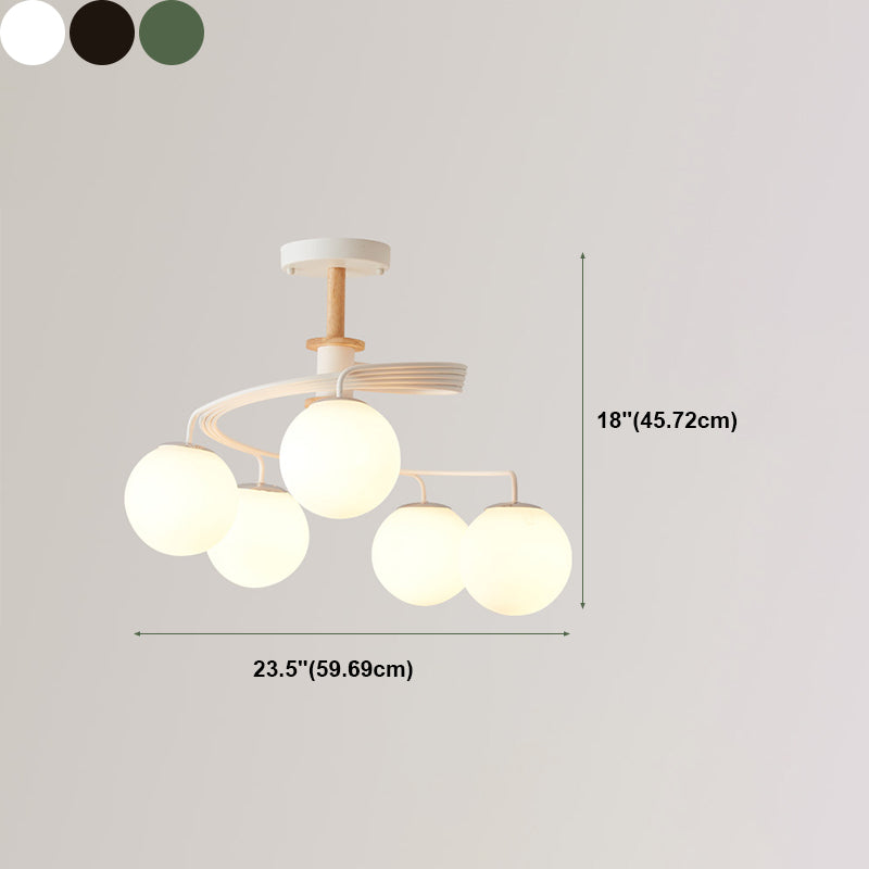 Contemporary Sphere Flush Light Glass Macaron Flush Mount Ceiling Fixture