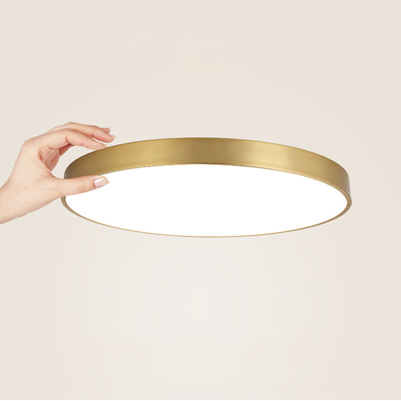 Geometry Shape LED Ceiling Lamp Modern Copper Flush Mount for Balcony