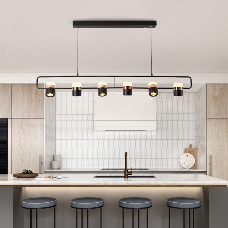 Contemporary Style Cylinder Island Lights Metal Island Pendant Lights