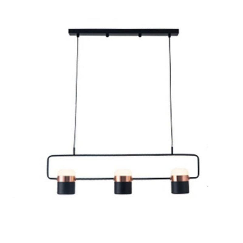 Modern Metal Track Lamps Multi-Head Restaurant Island Light Fixtures with Cylinder Shade