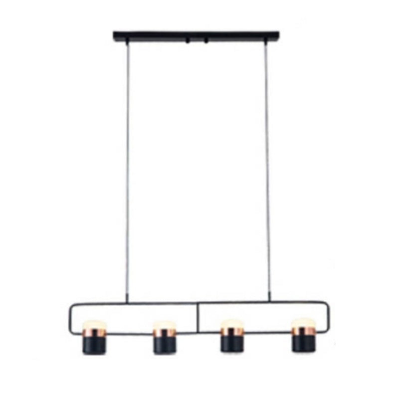 Modern Metal Track Lamps Multi-Head Restaurant Island Light Fixtures with Cylinder Shade