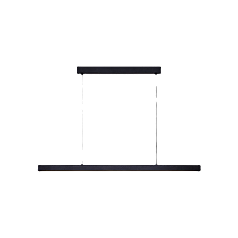 Modern Aluminum Island Light Linear 1-Light Restaurant Hanging Lamp with Acrylic Shade
