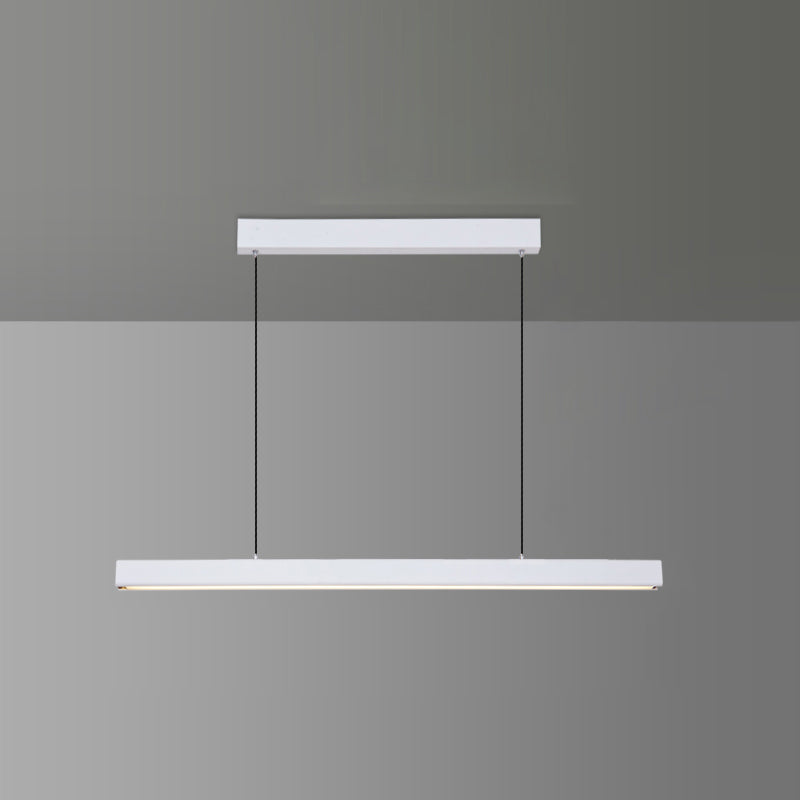 Modern Aluminum Island Light Linear 1-Light Restaurant Hanging Lamp with Acrylic Shade