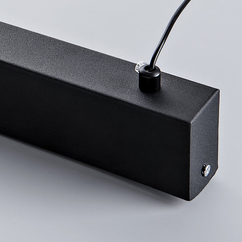 Modern Aluminum Island Light Linear 1-Light Restaurant Hanging Lamp with Acrylic Shade