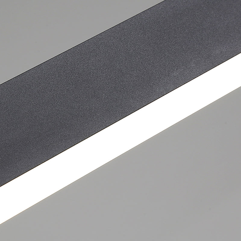 Black Island Light Modern 1-Light Rectangle Restaurant Hanging Lamp with Acrylic Shade