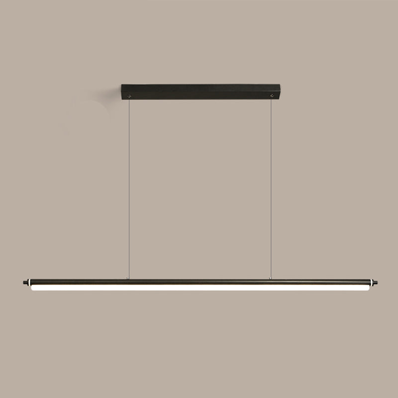Modern Metal Island Light Linear 1-Head Restaurant Hanging Lamp with Acrylic Shade