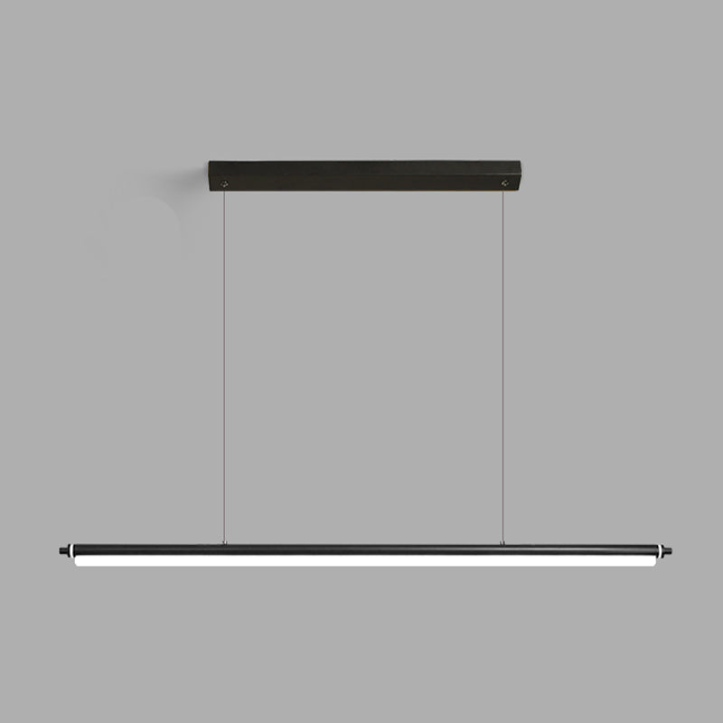 Modern Metal Island Light Linear 1-Head Restaurant Hanging Lamp with Acrylic Shade