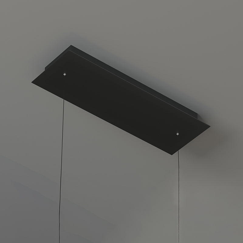 Modern Metal Island Light Linear 1-Head Restaurant Hanging Lamp with Silica Gel Shade