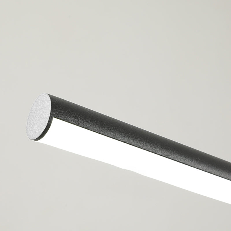 Modern Style Linear Shape Island Lights Metal 2 Light Pendant Lights in Black