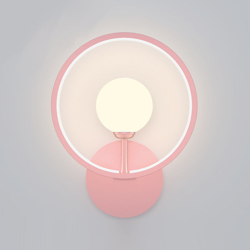 Ball Shade Metal Wall Sconce Modern Style Single Light Wall Mounted Light