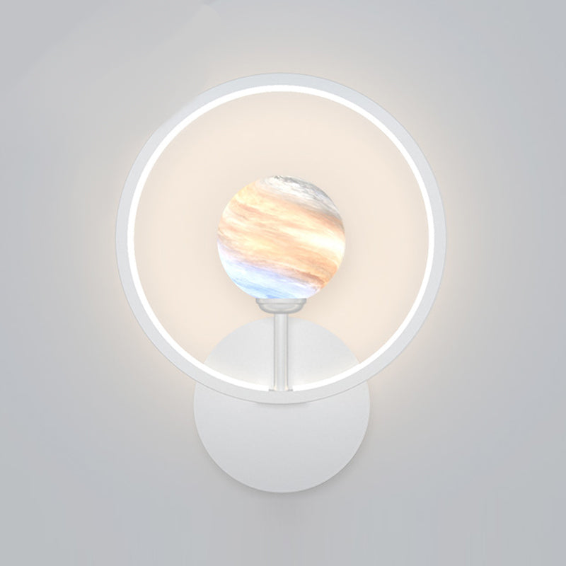 Ball Shade Metal Wall Sconce Modern Style Single Light Wall Mounted Light