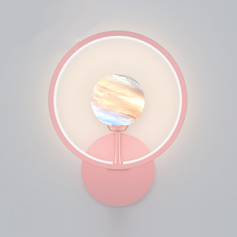 Ball Shade Metal Wall Sconce Modern Style Single Light Wall Mounted Light