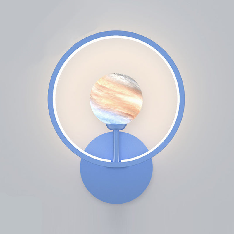 Ball Shade Metal Wall Sconce Modern Style Single Light Wall Mounted Light