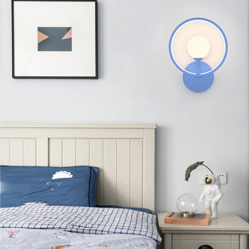 Ball Shade Metal Wall Sconce Modern Style Single Light Wall Mounted Light