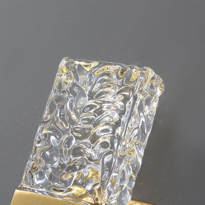 Nordic Style Metal Wall Light Cuboid LED Wall Sconce with Crystal for Bedroom
