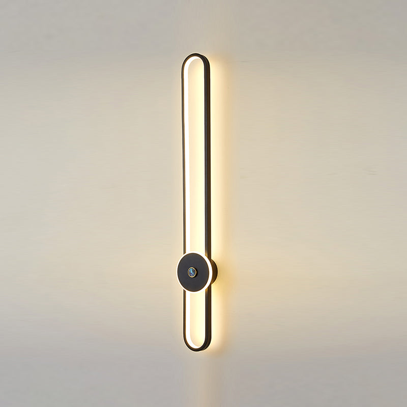 Metal Linear Shape Wall Light Modern Style 1-Light Wall Mount Light Fixture