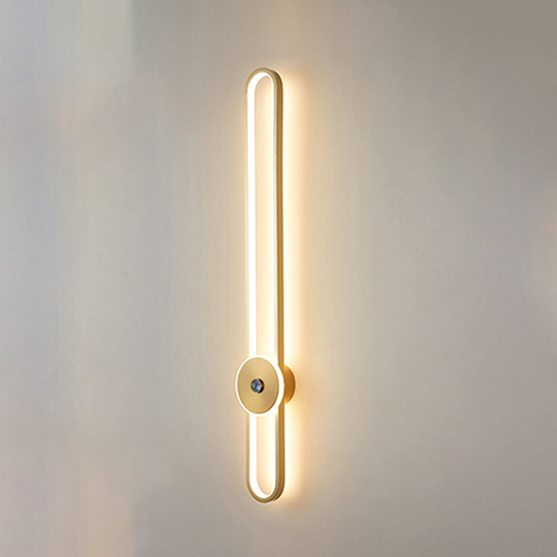 Metal Linear Shape Wall Light Modern Style 1-Light Wall Mount Light Fixture