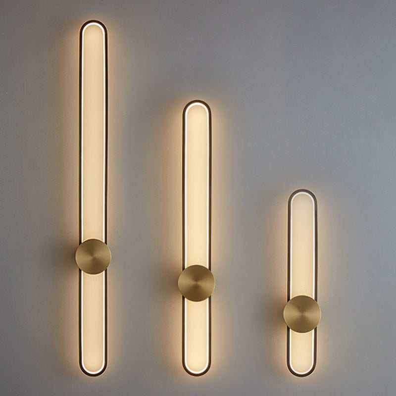 Metal Linear Shape Wall Light Modern Style 1-Light Wall Mount Light Fixture