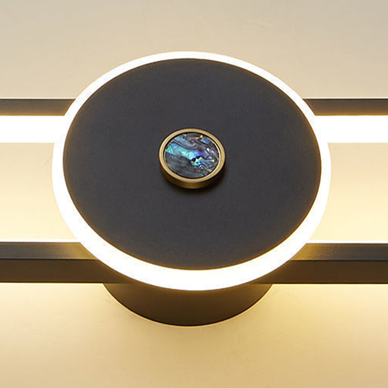 Metal Linear Shape Wall Light Modern Style 1-Light Wall Mount Light Fixture