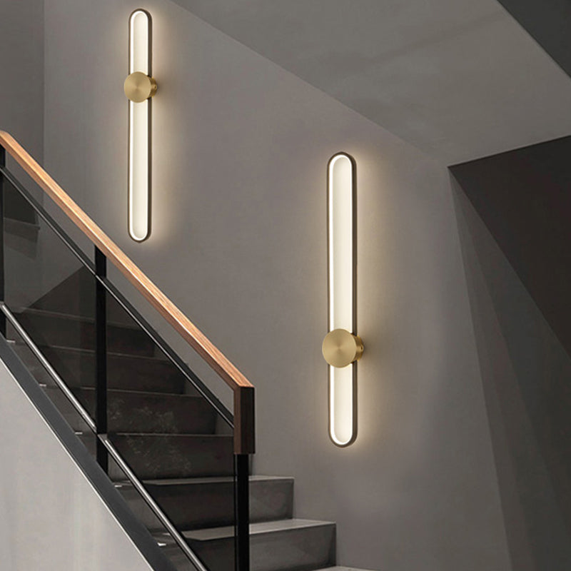 Metal Linear Shape Wall Light Modern Style 1-Light Wall Mount Light Fixture