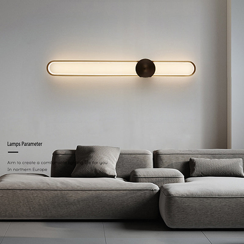 Metal Linear Shape Wall Light Modern Style 1-Light Wall Mount Light Fixture