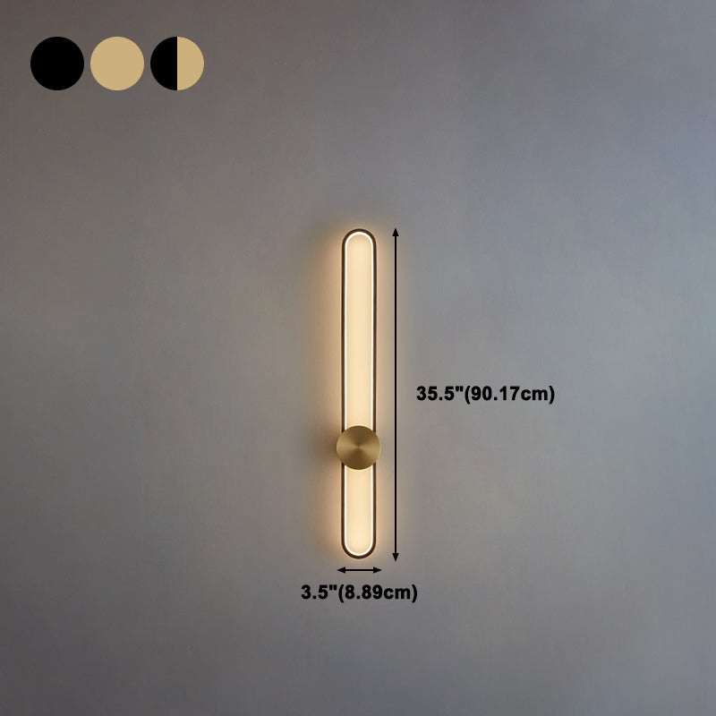 Metal Linear Shape Wall Light Modern Style 1-Light Wall Mount Light Fixture