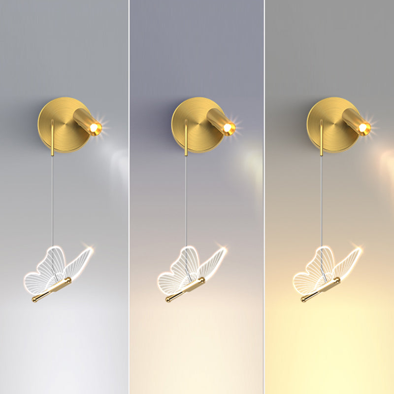 Metal Unique Shape Wall Light Modern Style Multi-Lights Wall Mount Light Fixture in Gold