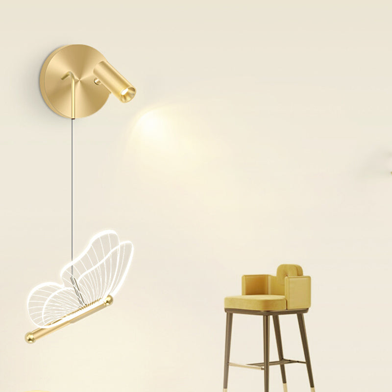 Metal Unique Shape Wall Light Modern Style Multi-Lights Wall Mount Light Fixture in Gold