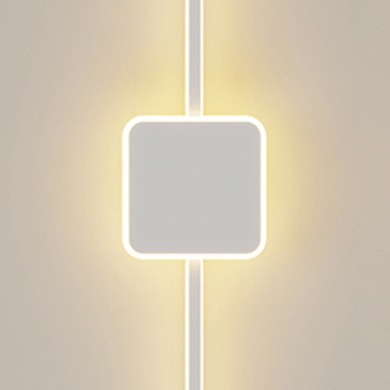 Metal Geometric Shape Wall Light Modern Style 1-Light Wall Mounted Light Fixture in White