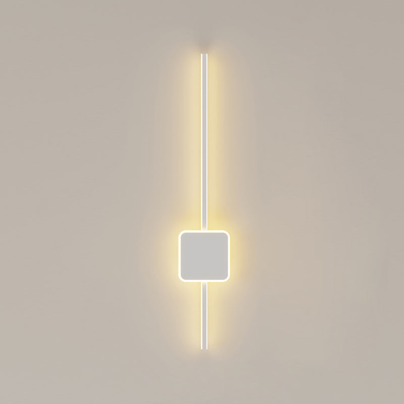 Metal Geometric Shape Wall Light Modern Style 1-Light Wall Mounted Light Fixture in White