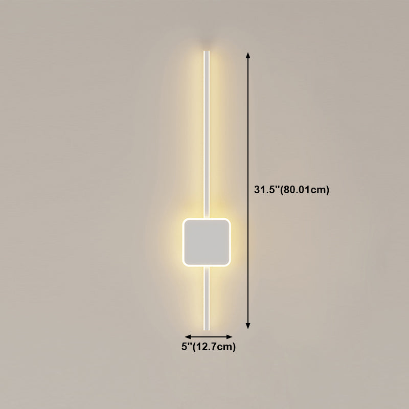 Metal Geometric Shape Wall Light Modern Style 1-Light Wall Mounted Light Fixture in White