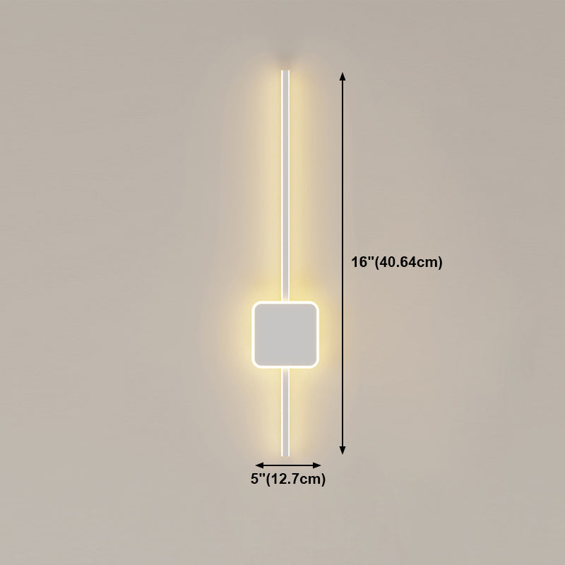 Metal Geometric Shape Wall Light Modern Style 1-Light Wall Mounted Light Fixture in White