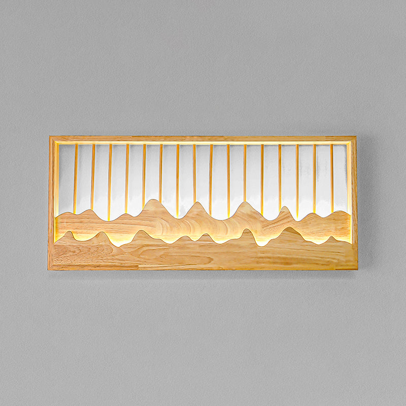 Modern Style Wooden Wall Sconce Simple LED Wall Mount Lamp for Living Room