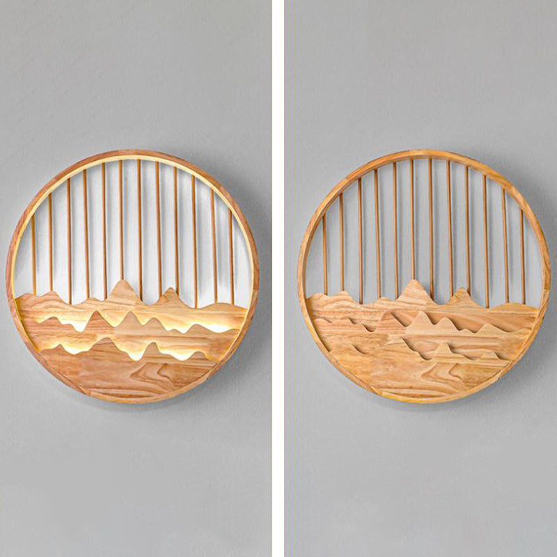 Modern Style Wooden Wall Sconce Simple LED Wall Mount Lamp for Living Room