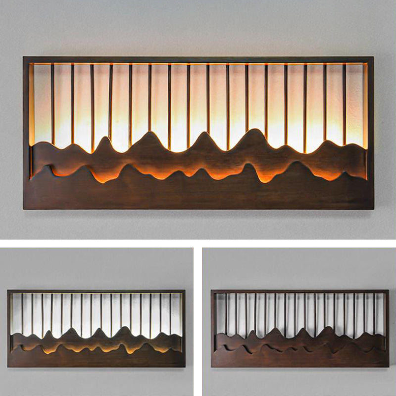 Modern Style Wooden Wall Sconce Simple LED Wall Mount Lamp for Living Room