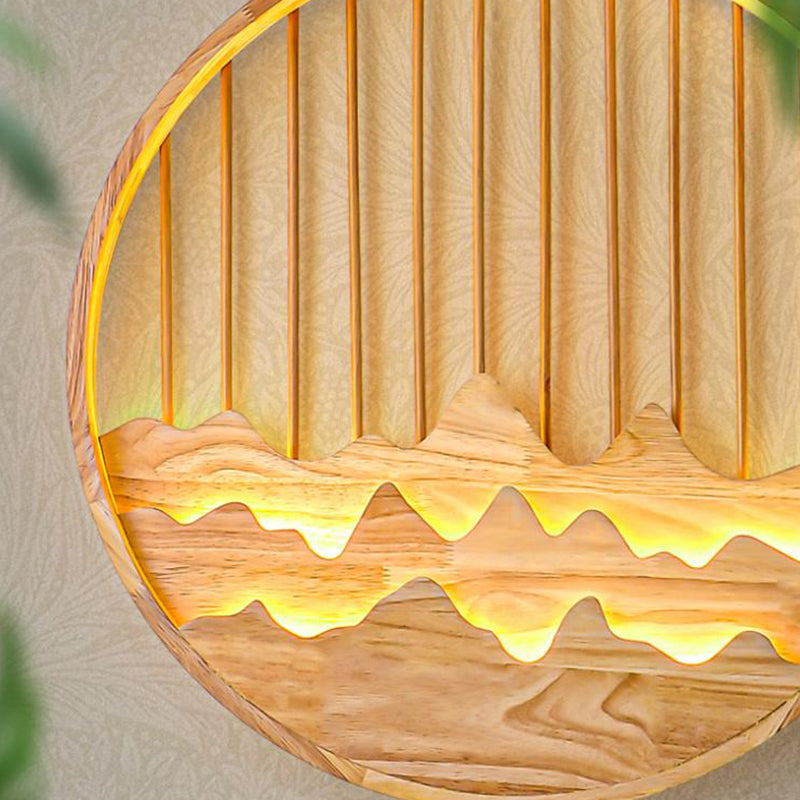Modern Style Wooden Wall Sconce Simple LED Wall Mount Lamp for Living Room