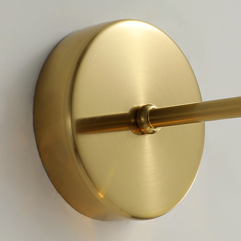 1-Light Metal Wall Sconce Modern Simple Wall Mount Lamp with Glass Shade for Bedroom