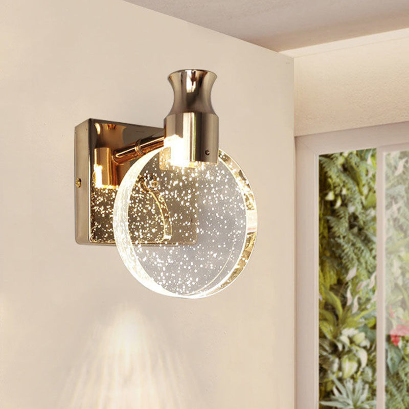Light Luxury Crystal Wall Light Modern Simple Circle Led Wall Lamp for Living Room